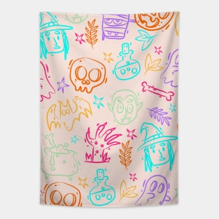 Pastel Halloween Pattern Tapestry