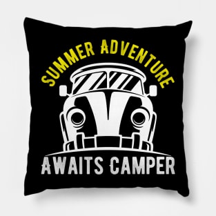 Summer Adventure Awaits Camper Pillow