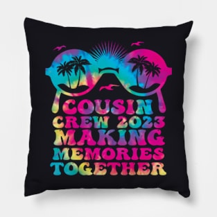 Vacation Beach Family Trip Cousin Crew 2023 Tie Dye Pillow