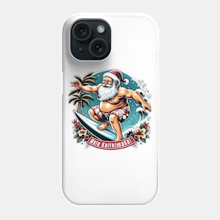 Mele Kalikimaka! - surfing Santa Phone Case