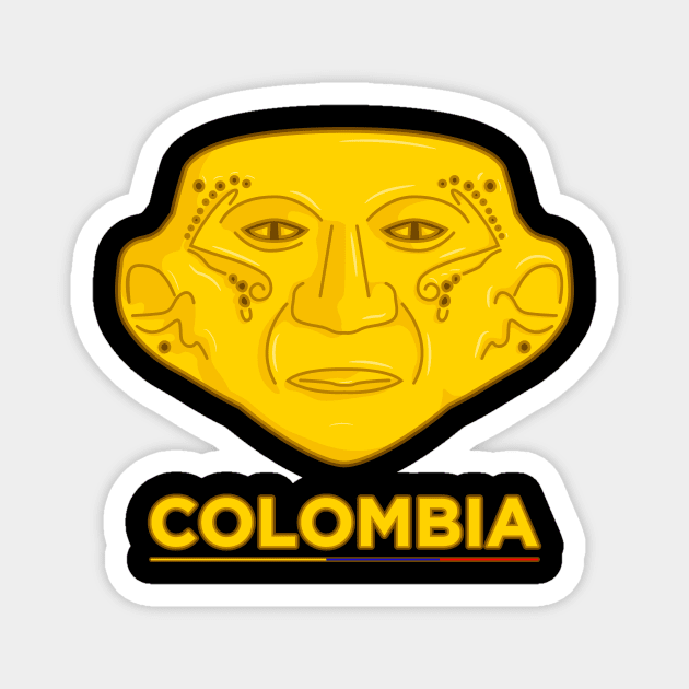 An ancient colombian indigenous representation of human face Magnet by Drumsartco