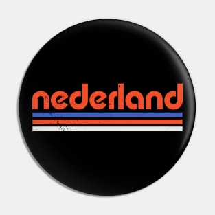 Retro Netherlands Football // Vintage Grunge Dutch Pride Word Art Pin