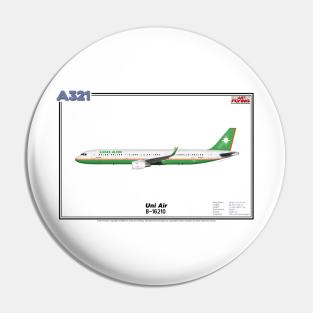 Airbus A321 - Uni Air (Art Print) Pin