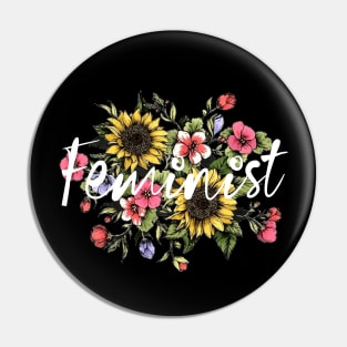 Feminist Retro 70's Feminism Floral Vintage Gift Pin