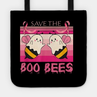 Save The Boo Bees Halloween Funny Breast Cancer Awareness Tote