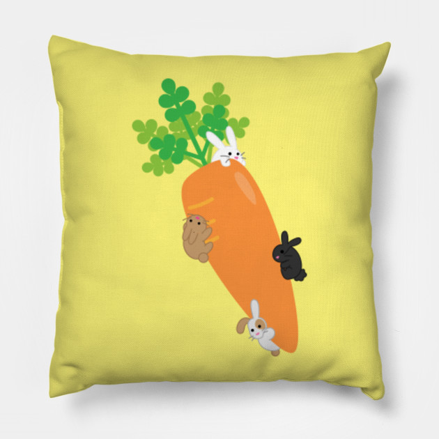 Giant Carrot And Bunnies Bunnies Pillow Teepublic