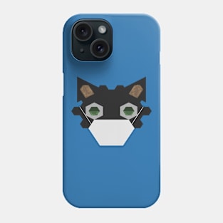 Black cat protected by mask. Phone Case