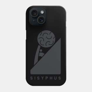 Sisyphus,Minimalist design for ancient Greek mythology fans in dark ink Phone Case