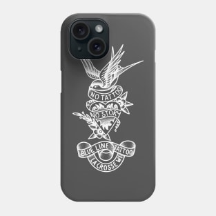 Blue Line Tattoo Swallow Heart Design Phone Case