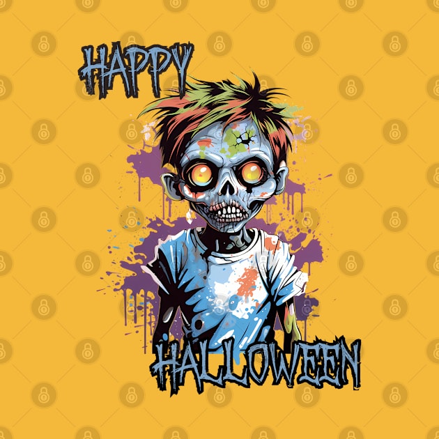 Spooky Zombie Boy Happy Halloween by DivShot 
