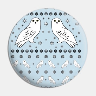 White owl - winter Pin
