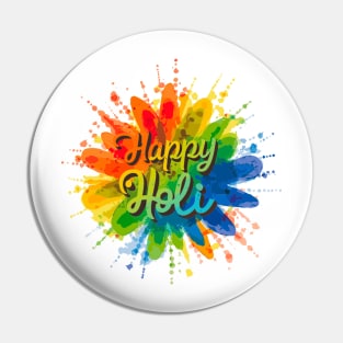 Happy Holi Celebration India Hindu Matching Men Women Kids Pin