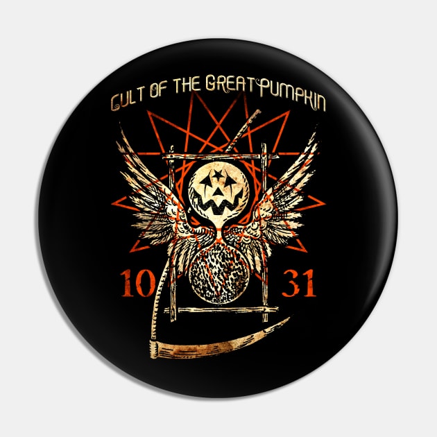 Cult of the Great Pumpkin: Thanatos Hourglass Pin by Chad Savage