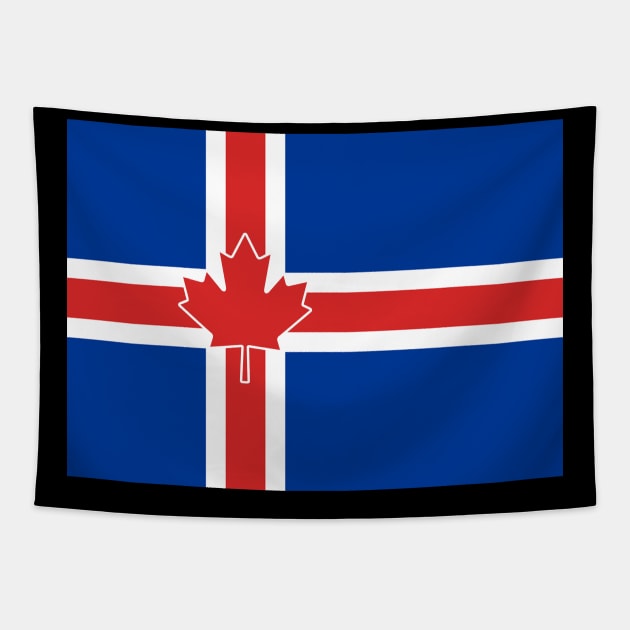 Iceland - Canada Flag Mashup Tapestry by phneep