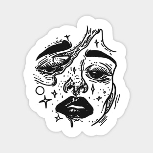 Abstract art of a girl's face Magnet