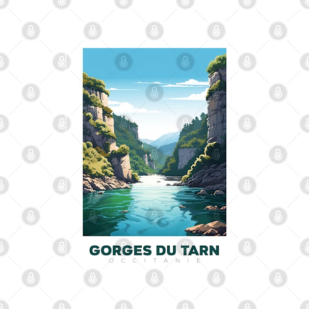 Affiche Gorges du Tarn - France - illustration by Labonneepoque