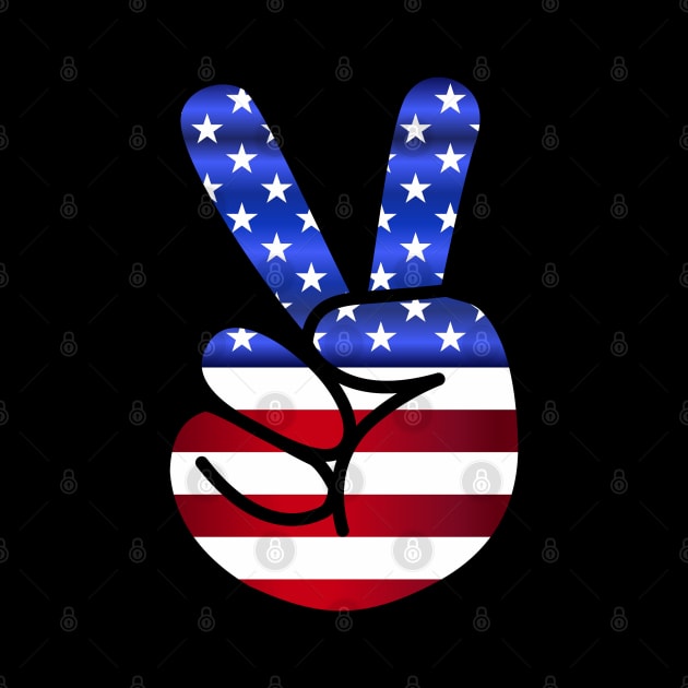 American Flag Peace Symbol Fingers by skycloudpics