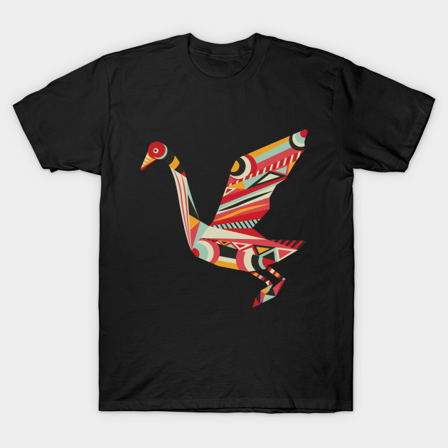 Japanese Origami Geometry - Bird Lover - T-Shirt