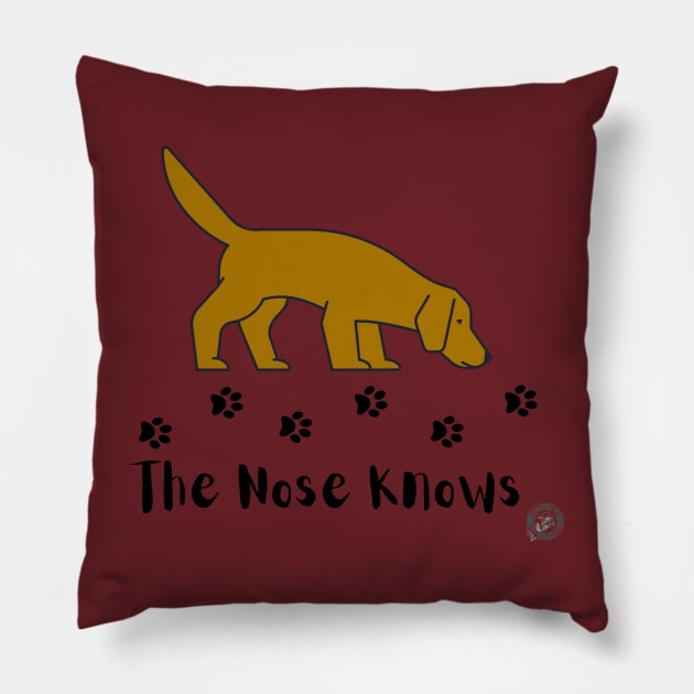 Red - Brown Dog Nose Knows Pillow by Jumpin' K-9's Store