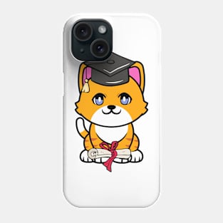 Cute orange cat is a graduate Phone Case