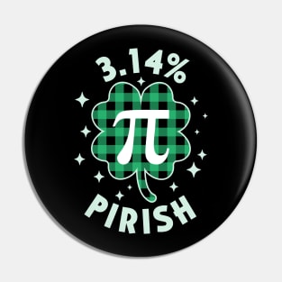 3.14% Pirish Saint Patricks Day Green Math Geek Pi Day Pin