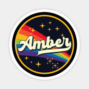 Amber // Rainbow In Space Vintage Style Magnet