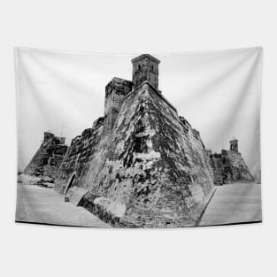 Vintage Photo of Fort San Filipe Tapestry