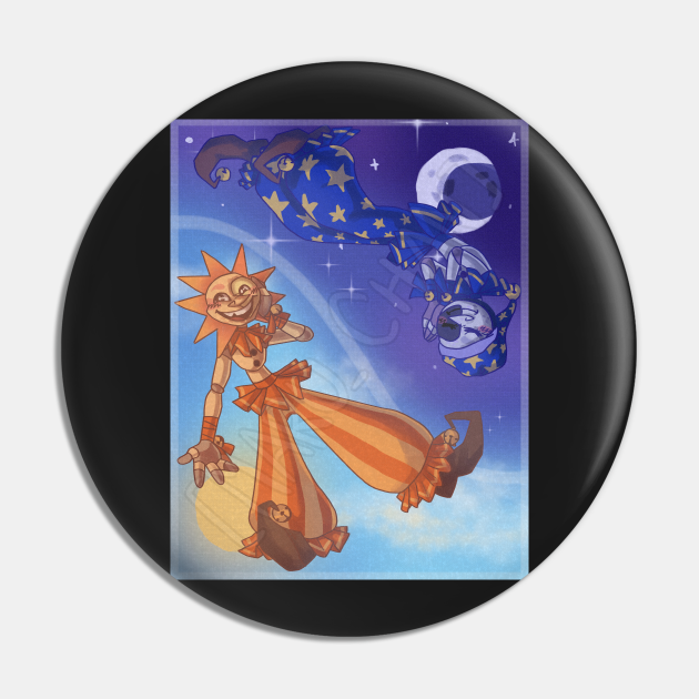 SunnyDrop and MoonDrop cartoony version Five Nights At Freddys Pin