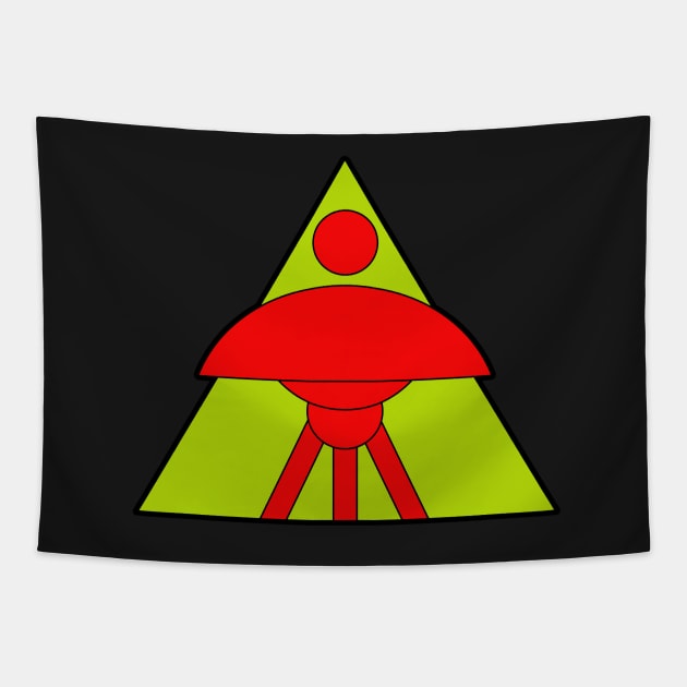 Tripod Warning Marker Tapestry by Hereticwerks