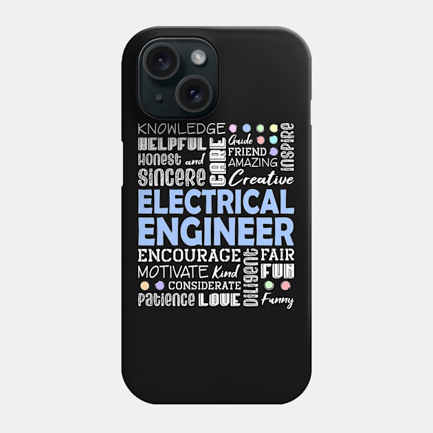 Electrical Engineer Love Words Phone Case by White Martian