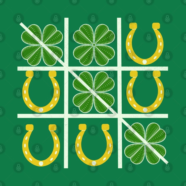 Shamrocks and Lucky Horseshoes Tic Tac Toe Lucky Saint Patricks Day by Mind Your Tee