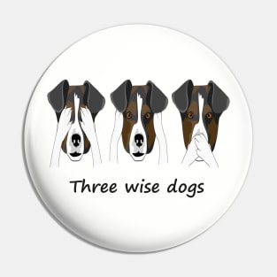 Three wise dogs Three wise monkeys see no evil, hear no evil, speak no evil Japanese Pin