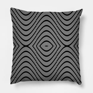 Monochrome wavy pattern Pillow