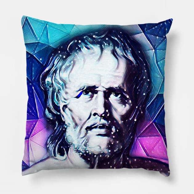 Lucius Annaeus Seneca Snowy Portrait | Lucius Annaeus Seneca Artwork 13 Pillow by JustLit