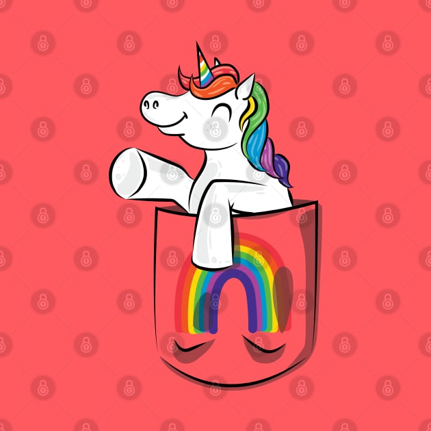 Rainbow Pocket Unicorn by deancoledesign