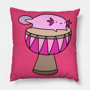 Axolotl and Djembe Pillow