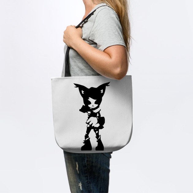 Martial Cat Minimal Silhouette White Summoners War Tote