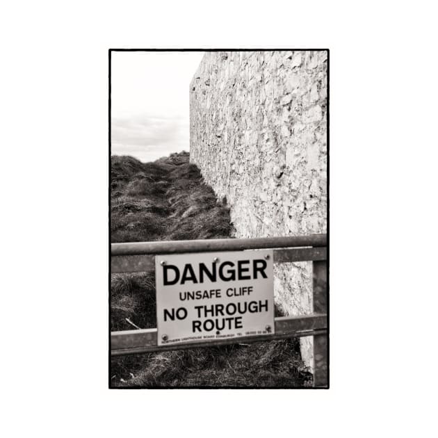 Danger sign near the lighthouse - Mull of Galloway, Scotland by richflintphoto