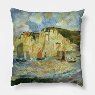 Sea and Cliffs by Pierre Renoir Pillow