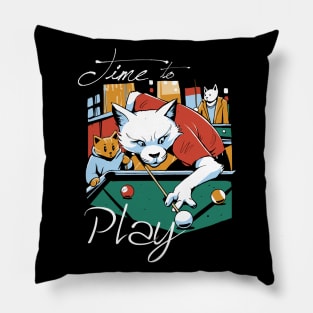 Cat Playing Pool Pillow