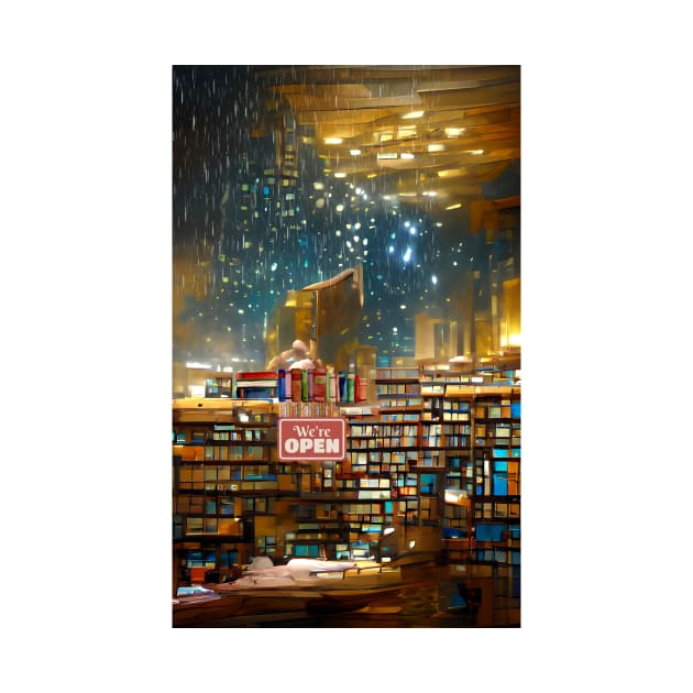 Raining Midnight Library | National library week | literacy week by PsychicLove