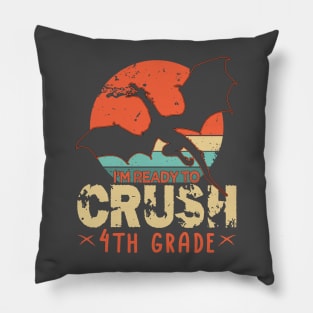 Back To School I'm Ready To Crush  4th Fourth Grade  Dragon Boys Pillow