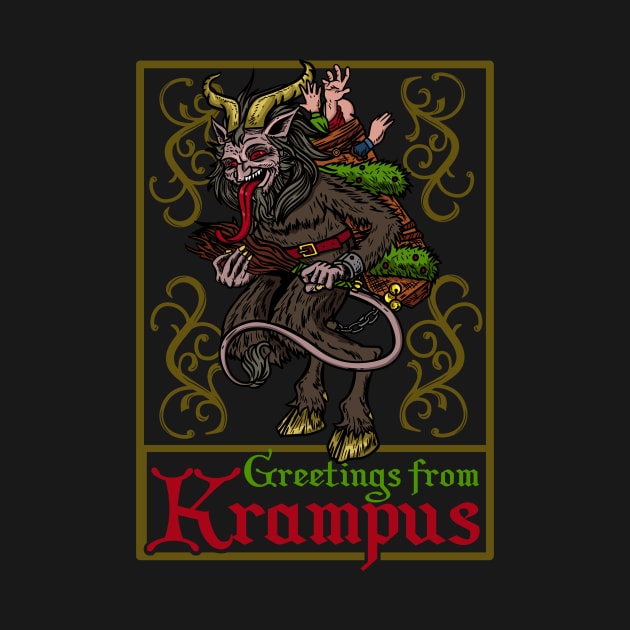 Greetings From Krampus - Christmas Devil Gift by biNutz