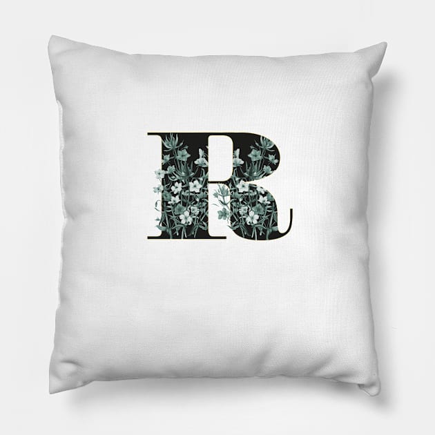 Flower Alphabet R Pillow by froileinjuno