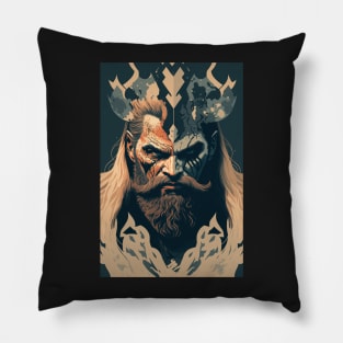 Raging Warrior: A Berserker Vector Design Pillow