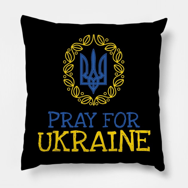Pray For Ukraine Pillow by Distant War