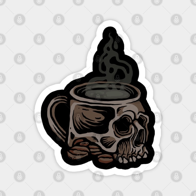 Skull Coffee Magnet by Stayhoom