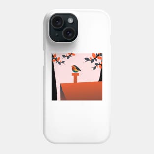 Chubby bird on the roof Phone Case