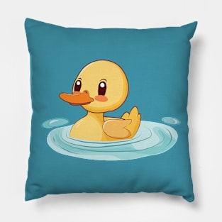 Swimming cute cartoon duck Pillow
