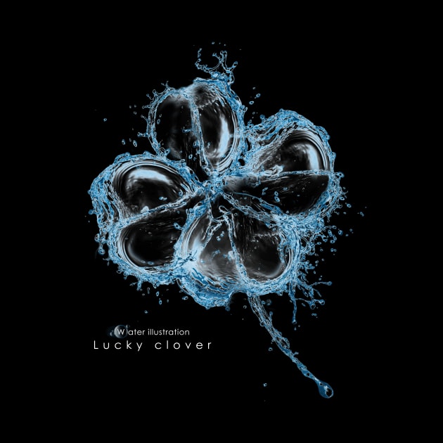 Water illustration “Lucky clover“ by t-shirts-cafe